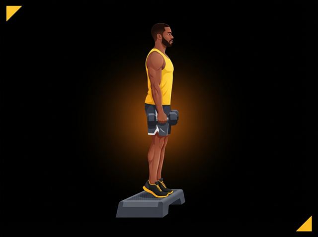 Homem fazendo panturrilha no step