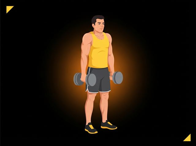 Homem fazendo encolhimento com halteres